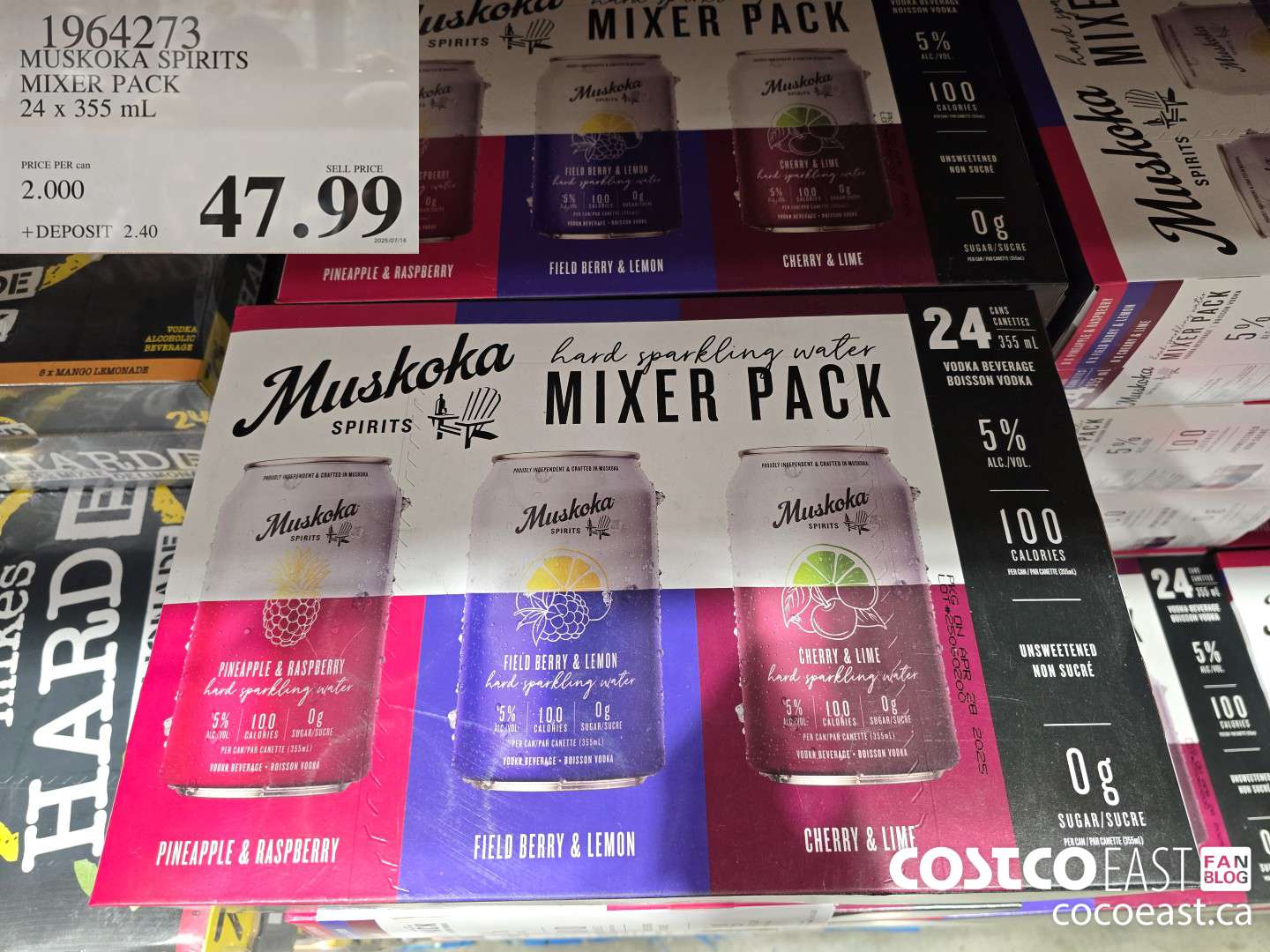 1964273 MUSKOKA SPIRITS MIXER PACK 24 X 355 ML $47.99