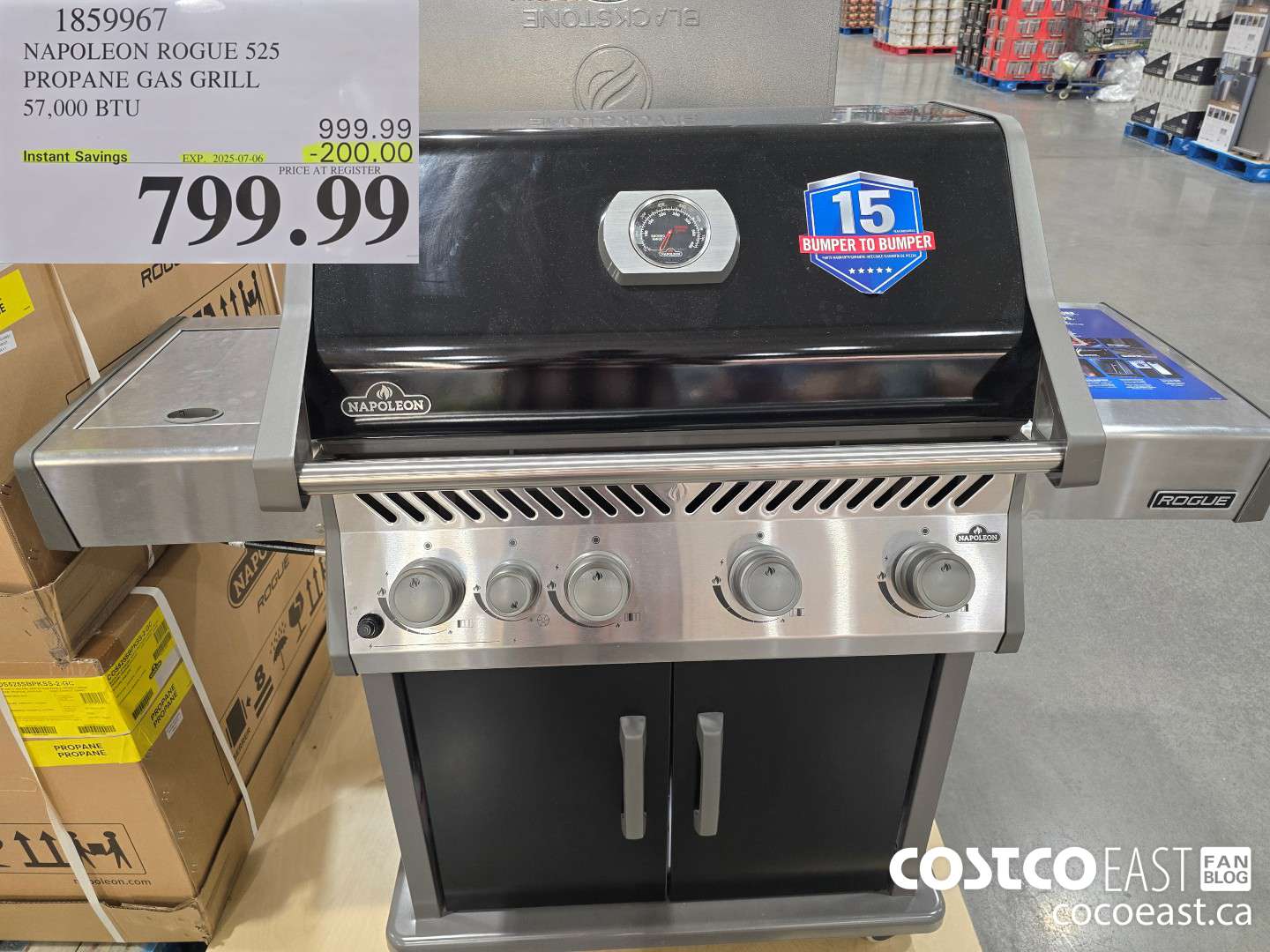 1859967 NAPOLEON ROGUE 525 PROPANE GAS GRILL 57,000 BTU ($200.00 INSTANT SAVINGS EXPIRES ON 2025-07-06) $799.99