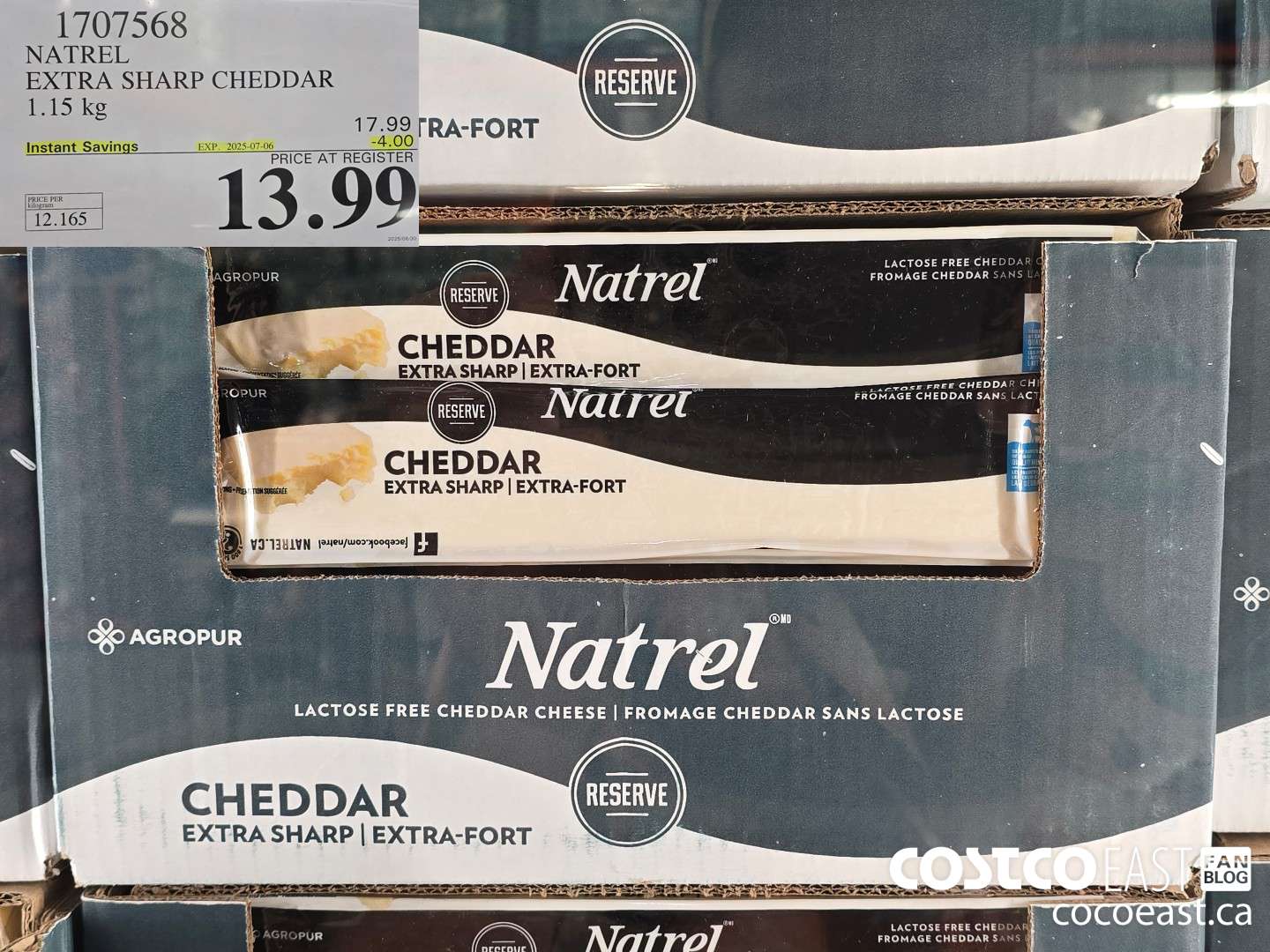 1707568 NATREL EXTRA SHARP CHEDDAR 1.15 kg ($4.00 INSTANT SAVINGS EXPIRES ON 2025-07-06) $13.99