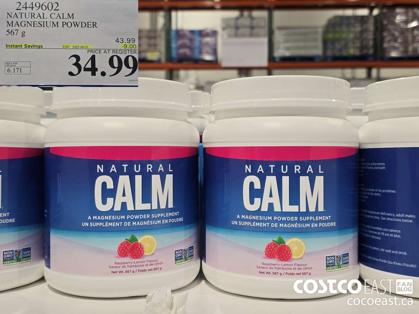2449602 NATURAL CALM MAGNESIUM POWDER 567 G ($9.00 INSTANT SAVINGS EXPIRES ON 2025-08-03) $34.99