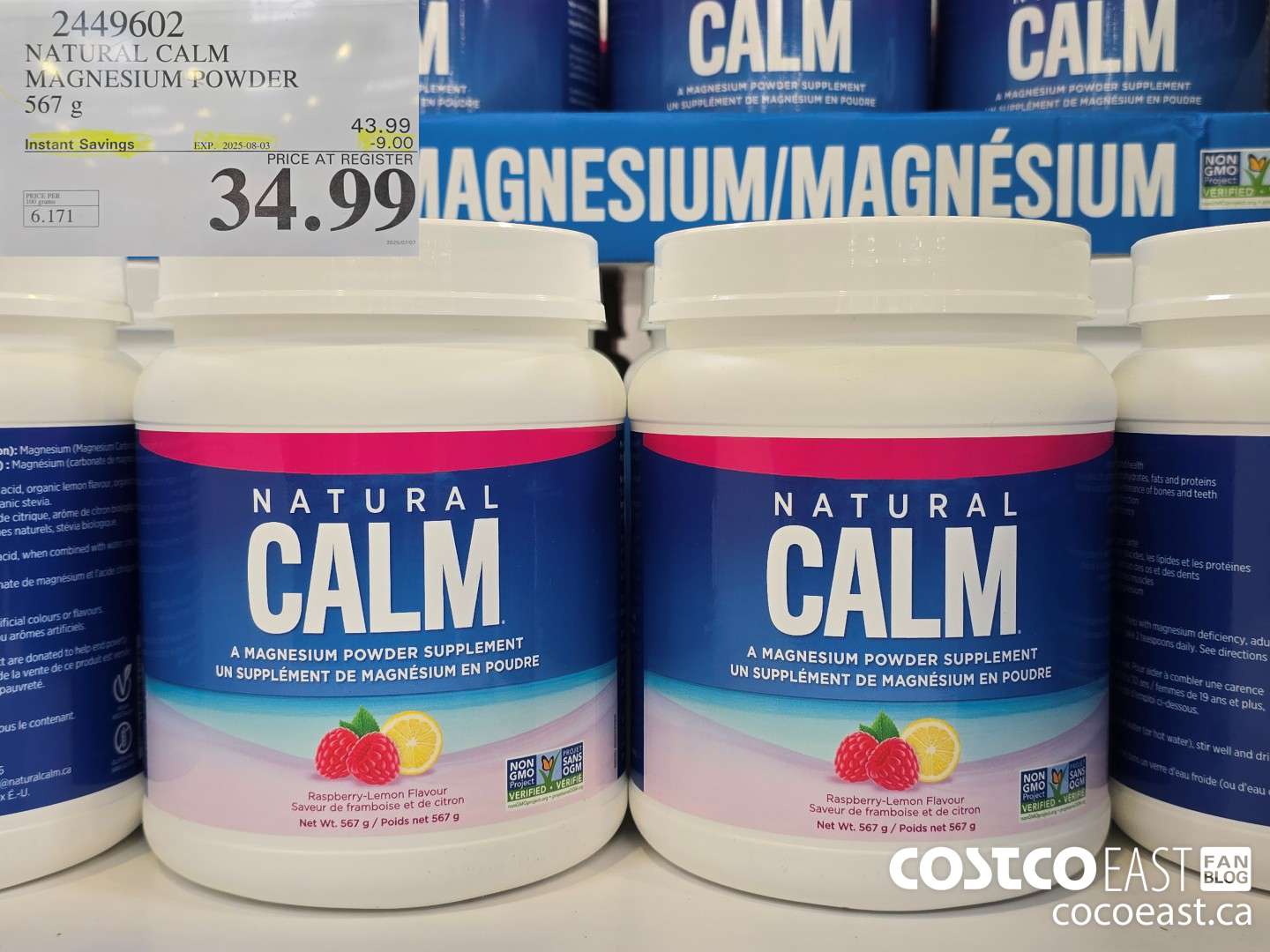 2449602 NATURAL CALM MAGNESIUM POWDER 567 G ($9.00 INSTANT SAVINGS EXPIRES ON 2025-08-03) $34.99
