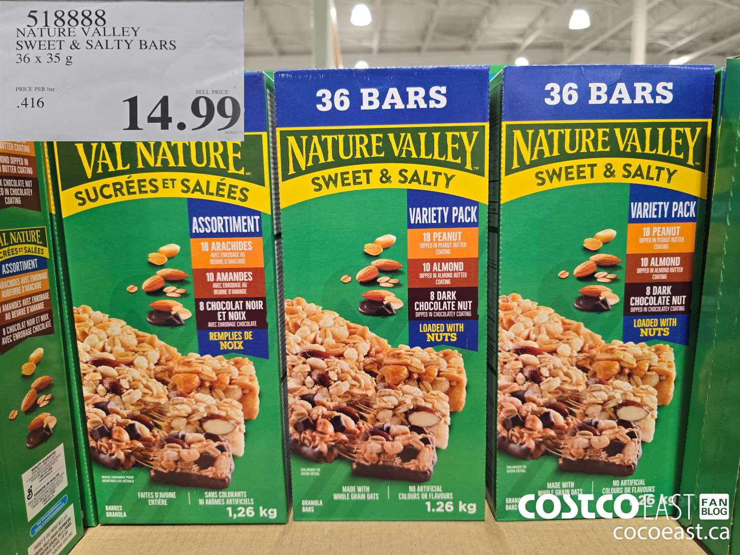 518888 NATURE VALLEY SWEET & SALTY BARS 36 X 35G $14.99