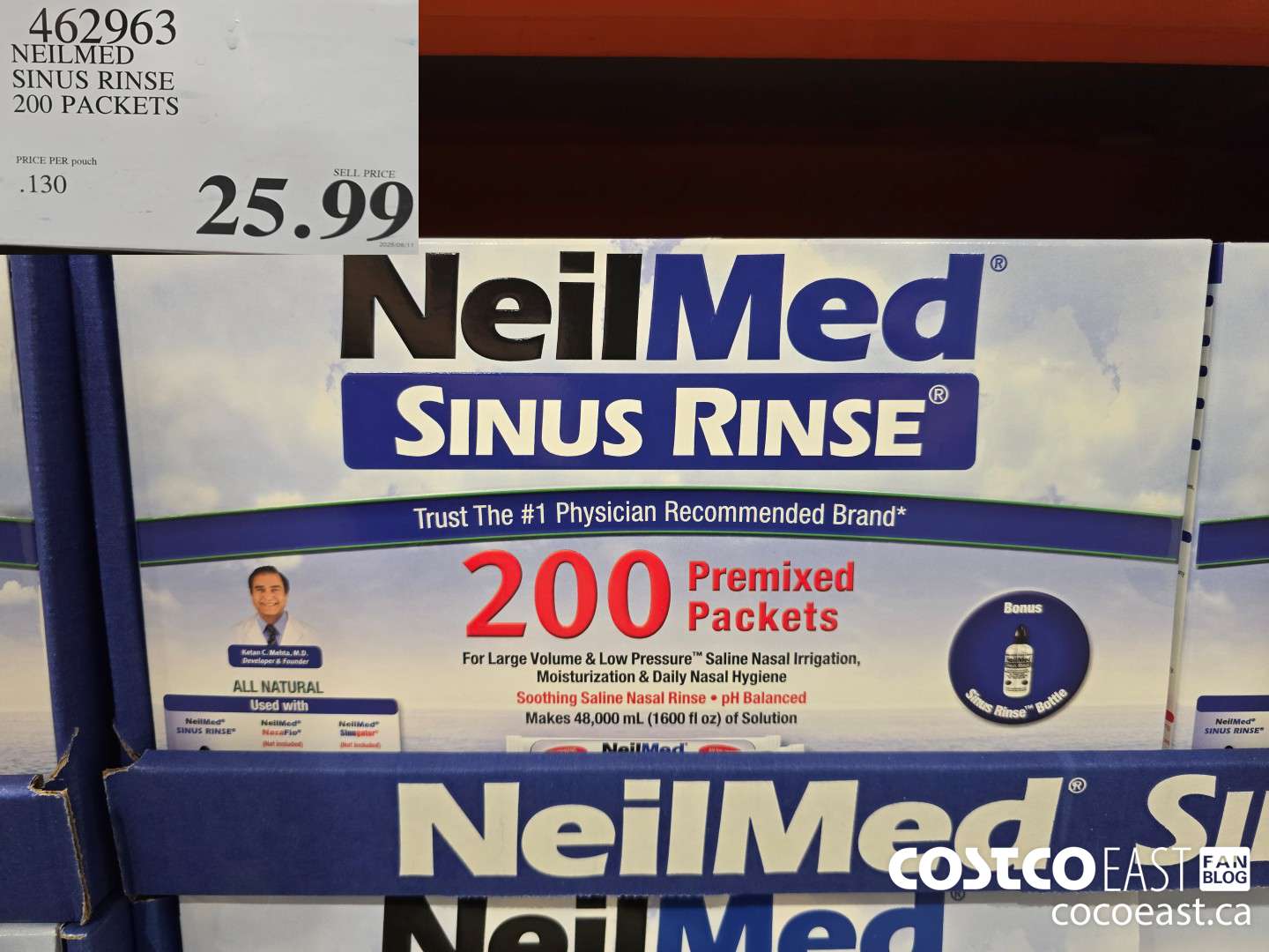 462963 NEILMED SINUS RINSE 200 PACKETS $25.99