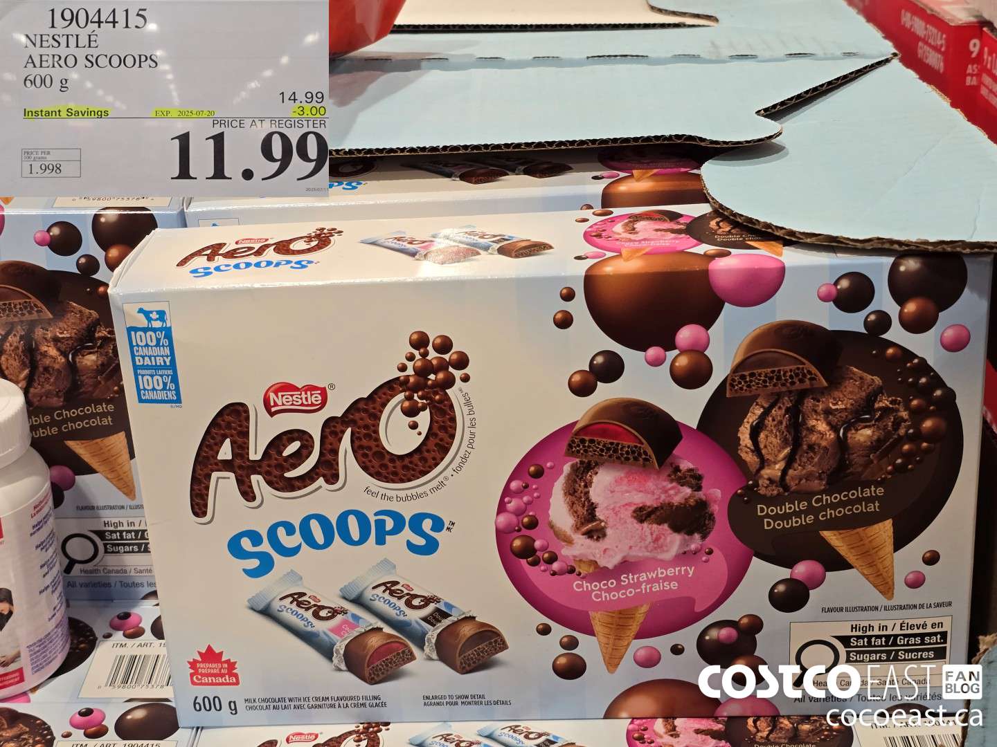 1904415 NESTLE AERO SCOOPS 600 G ($3.00 INSTANT SAVINGS EXPIRES ON 2025-07-20) $11.99