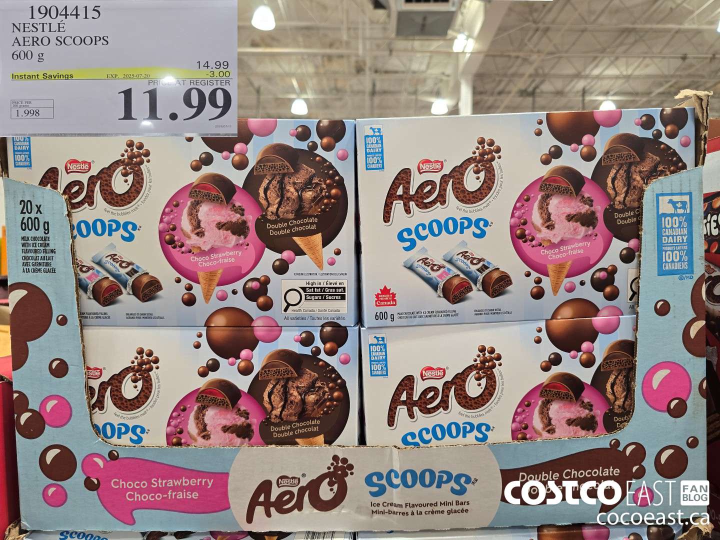 1904415 NESTLE AERO SCOOPS 600 G ($3.00 INSTANT SAVINGS EXPIRES ON 2025-07-20) $11.99
