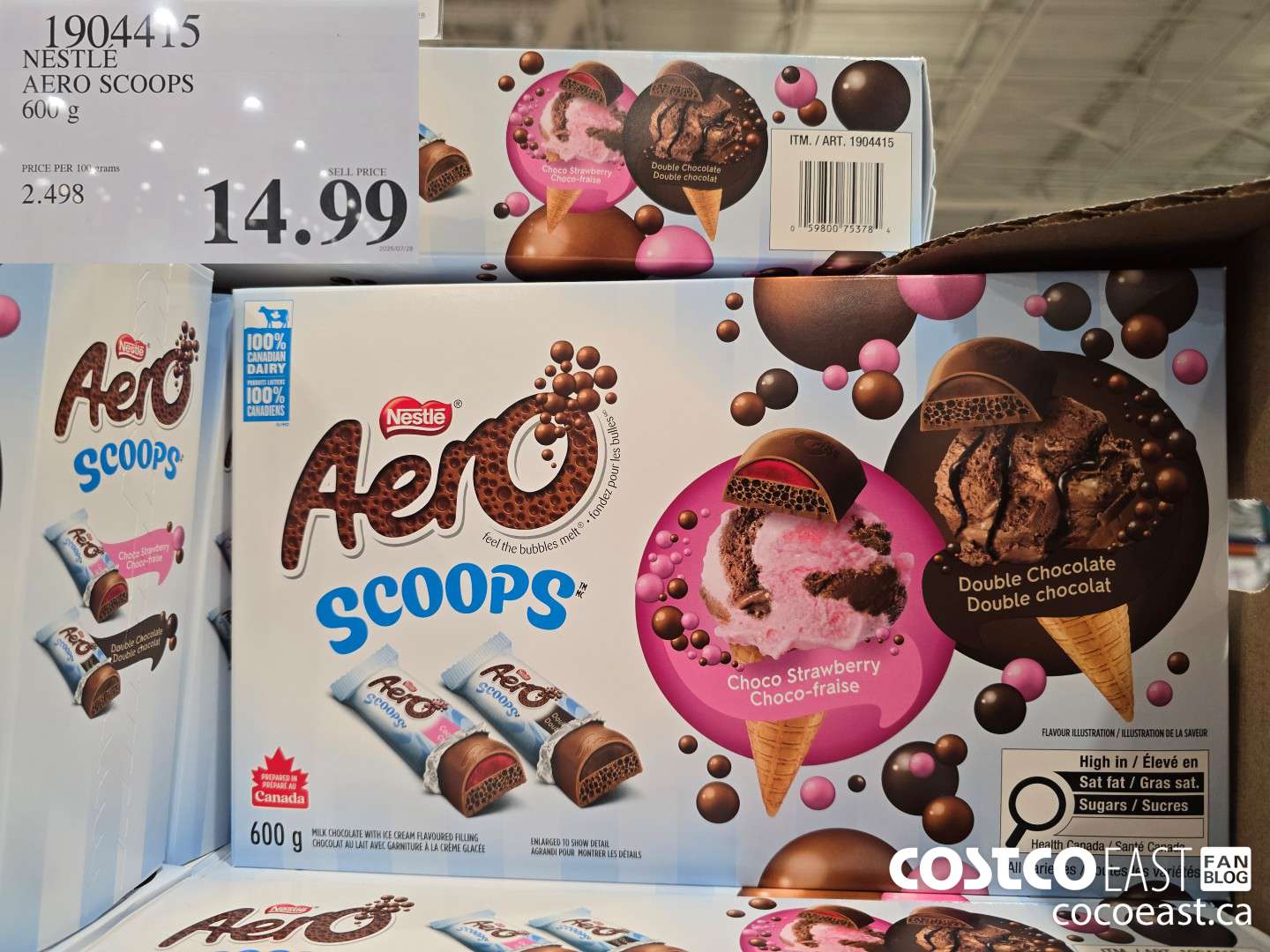 1904415 NESTLE AERO SCOOPS 600 G $14.99