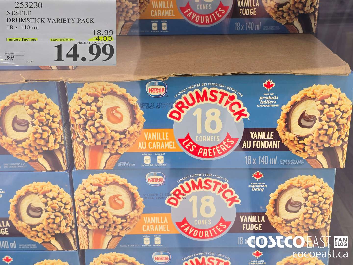253230 NESTLE DRUMSTICK VARIETY PACK 18 X 140 ML ($4.00 INSTANT SAVINGS EXPIRES ON 2025-08-03) $14.99