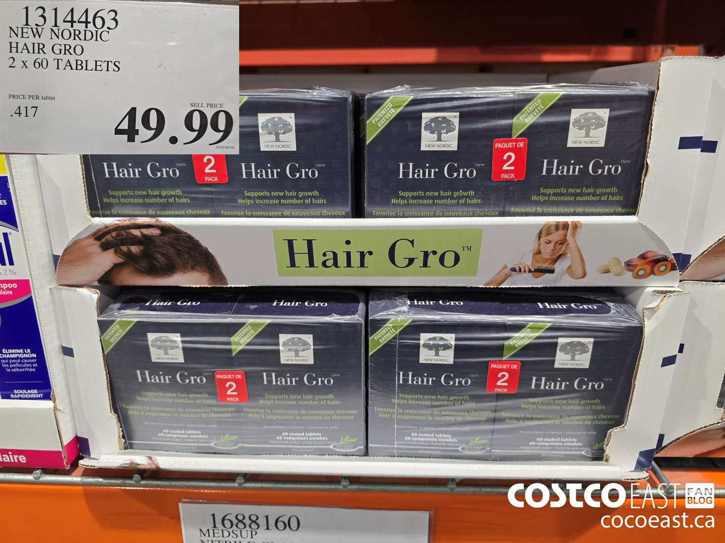 1314463 NEW NORDIC HAIR GRO 2 x 60 TABLETS $49.99