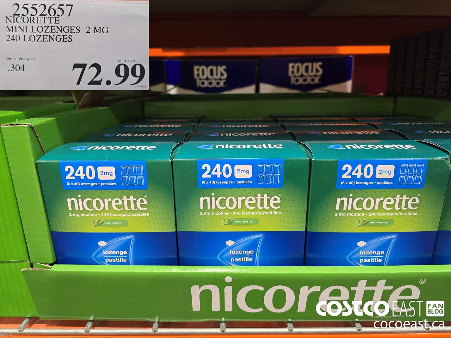 2552657 NICORETTE MINI LOZENGES 2 MG 240 lozenges $72.99