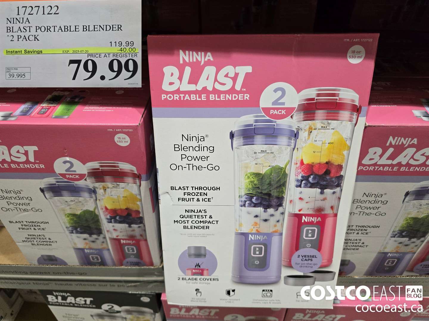 1727122 NINJA BLAST PORTABLE BLENDER 2 PACK ($40.00 INSTANT SAVINGS EXPIRES ON 2025-07-20) $79.99