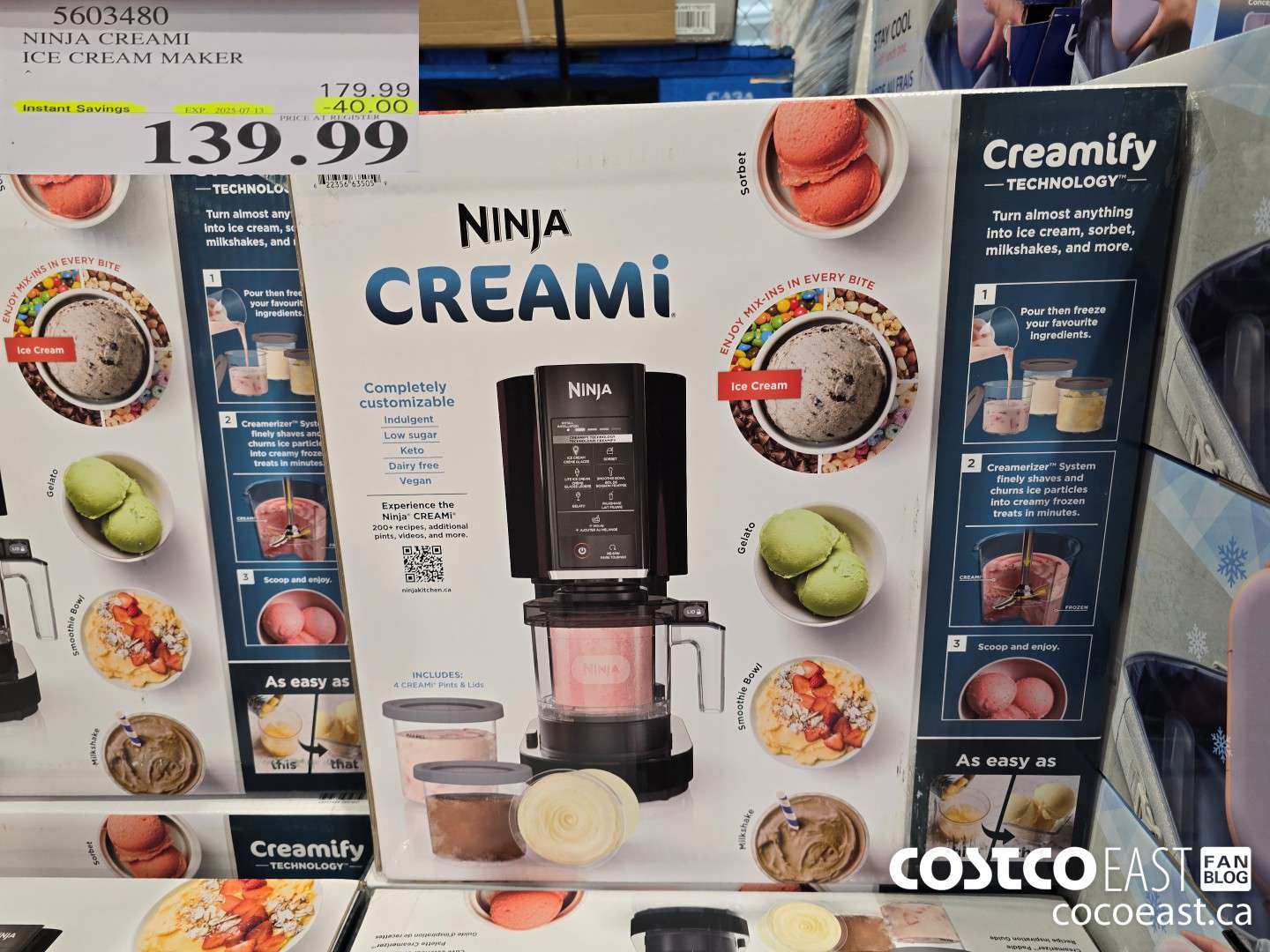 5603480 NINJA CREAMI ICE CREAM MAKER ($40.00 INSTANT SAVINGS EXPIRES ON 2025-07-13) $139.99
