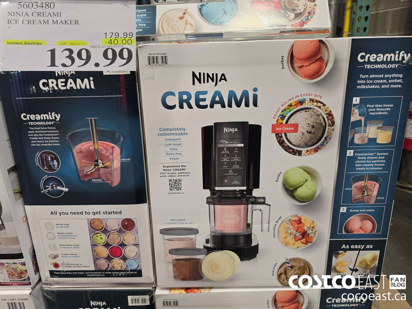 5603480 NINJA CREAMI ICE CREAM MAKER ($40.00 INSTANT SAVINGS EXPIRES ON 2025-07-13) $139.99