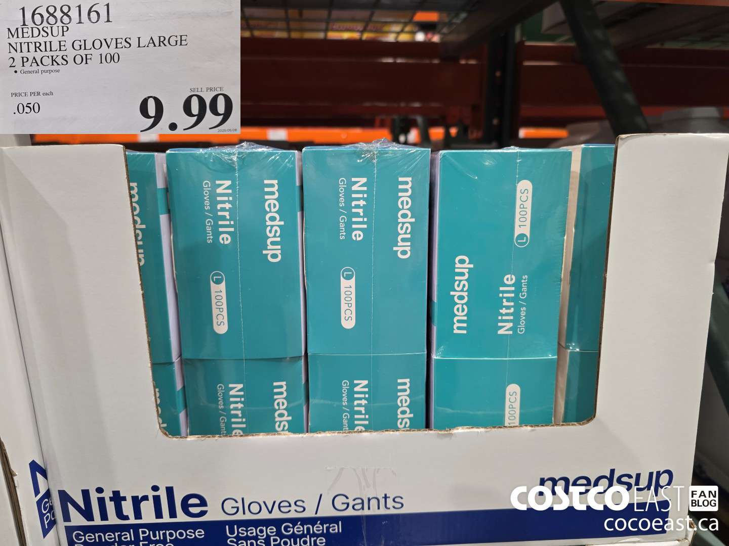 1688161 NITRILE GLOVES LARGE 2 PACKS OF 100 $9.99