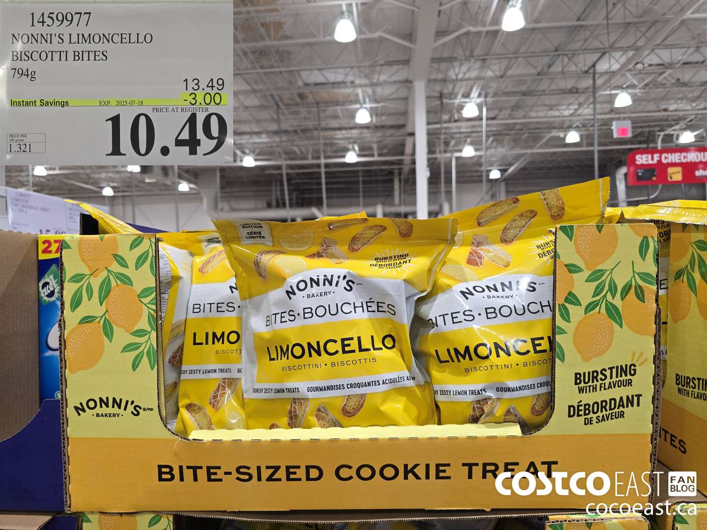 1459977 NONNI'S LIMONCELLO BISCOTTI BITES 794G ($3.00 INSTANT SAVINGS EXPIRES ON 2025-07-18) $10.49
