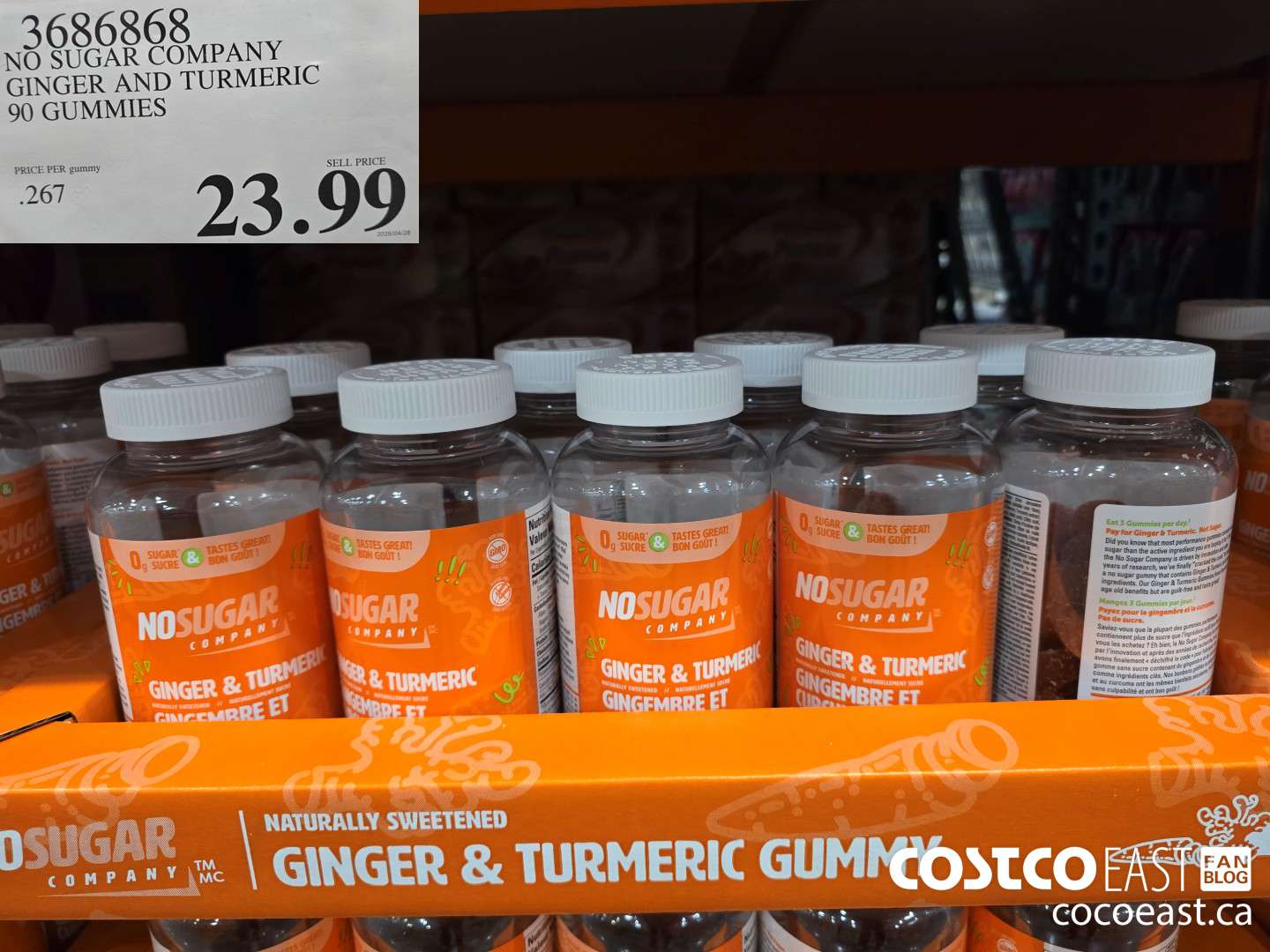 3686868 NO SUGAR GINGER AND TURMERIC 90 GUMMIES $23.99