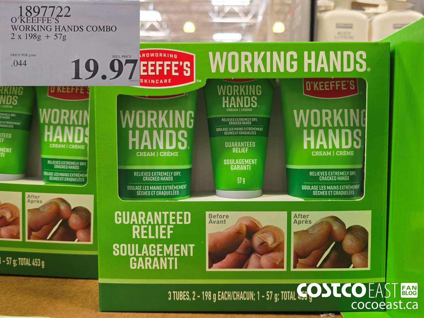 1897722 O'KEEFFE'S WORKING HANDS COMBO 2 x 198g + 57G $19.97