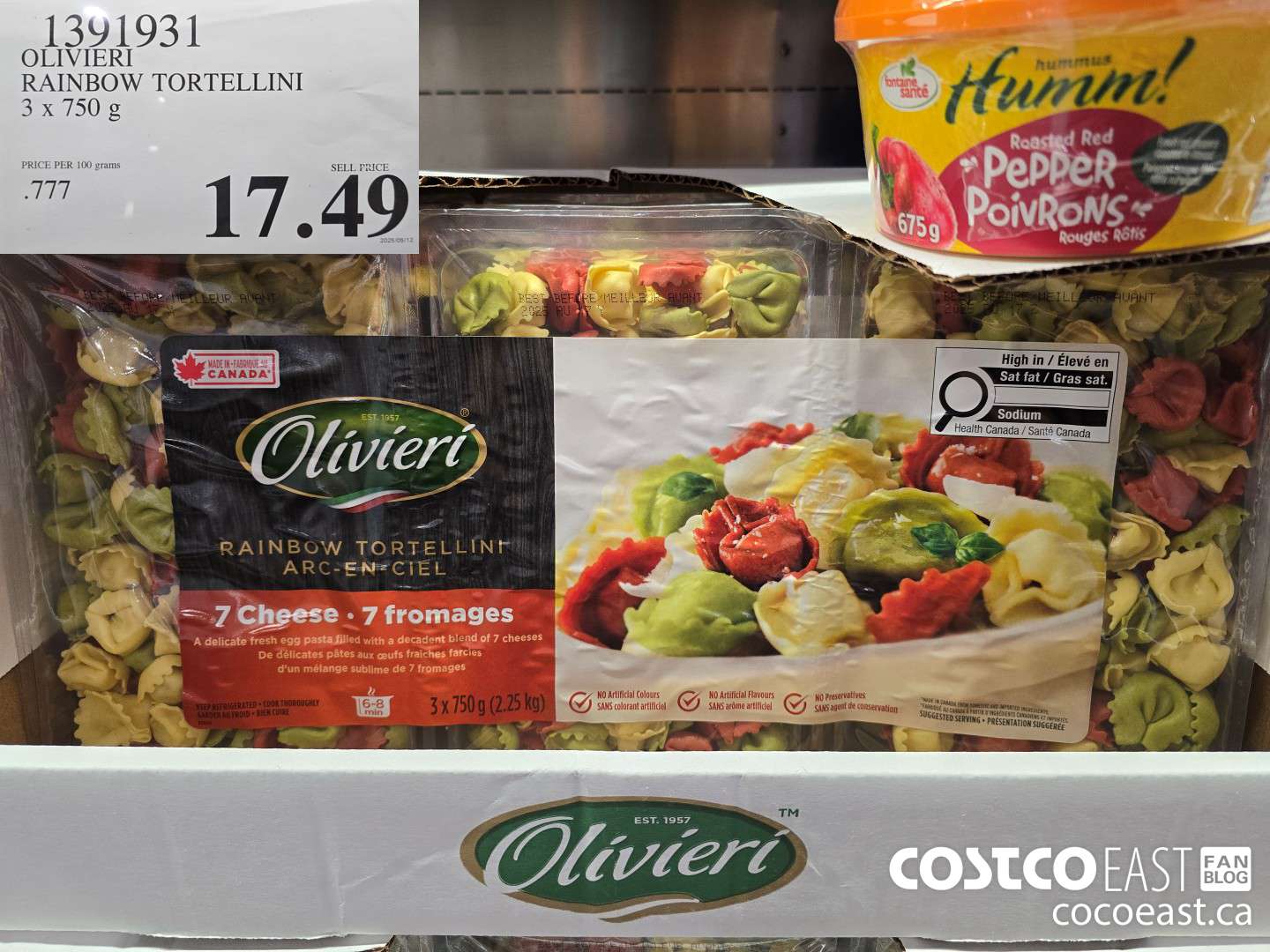 1391931 OLIVIERI RAINBOW TORTELLINI 3 x 750G $17.49