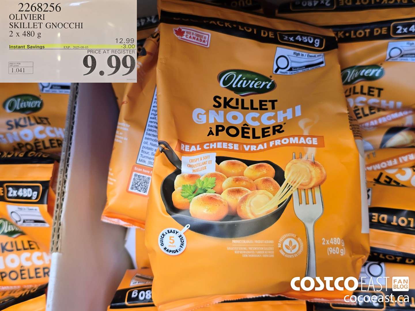 2268256 OLIVIERI SKILLET GNOCCHI 2 x 480 g ($3.00 INSTANT SAVINGS EXPIRES ON 2025-08-03) $9.99