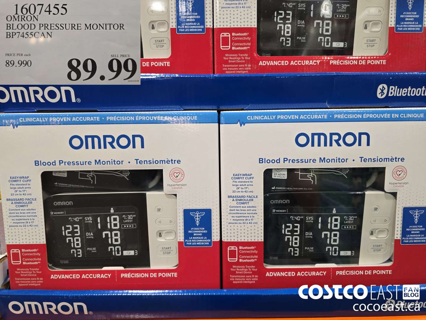 1607455 OMRON BLOOD PRESSURE MONITOR BP7455CAN $89.99