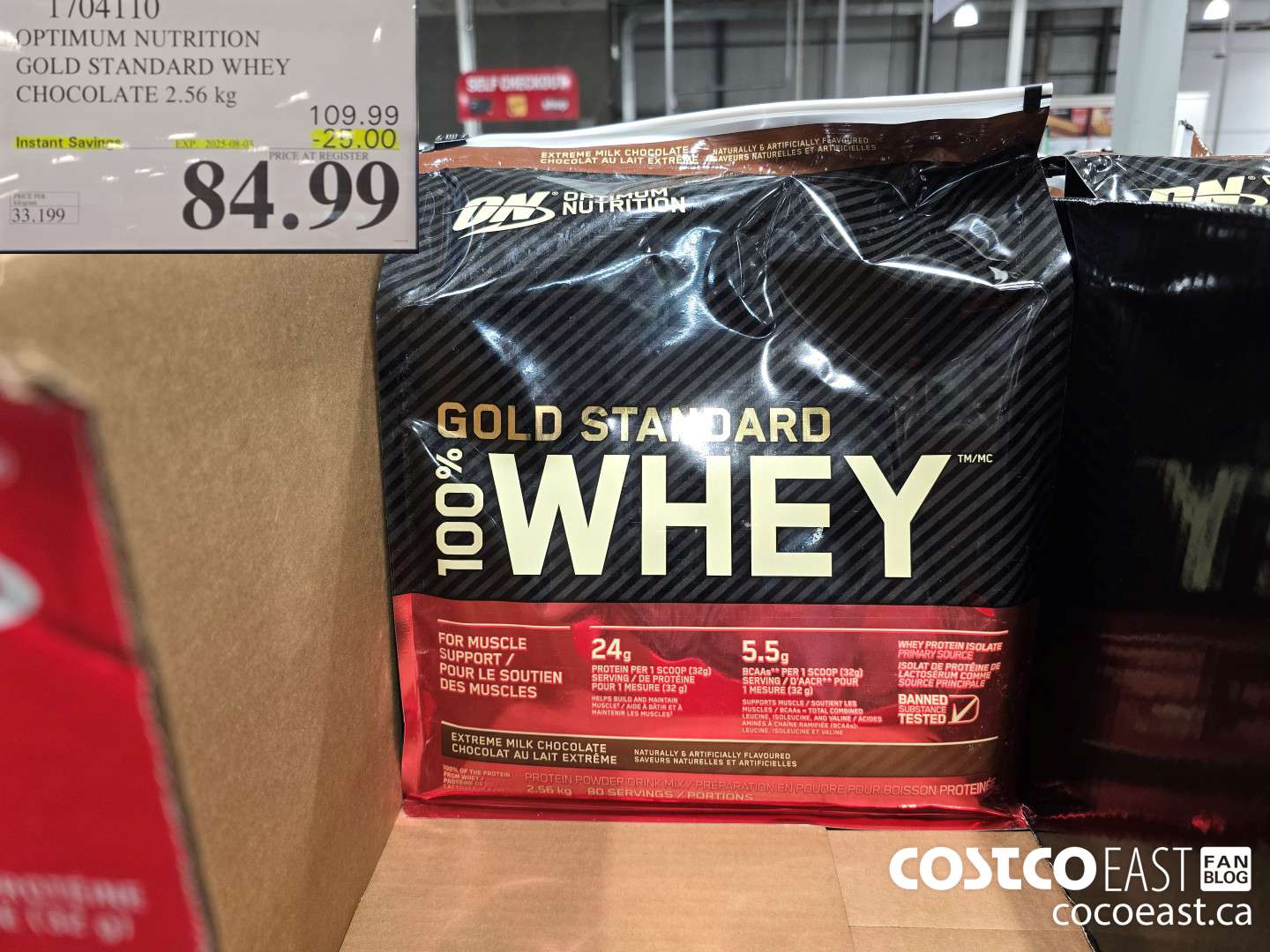 1704110 OPTIMUM NUTRITION GOLD STANDARD WHEY 2.56 KG ($25.00 INSTANT SAVINGS EXPIRES ON 2025-08-03) $84.99
