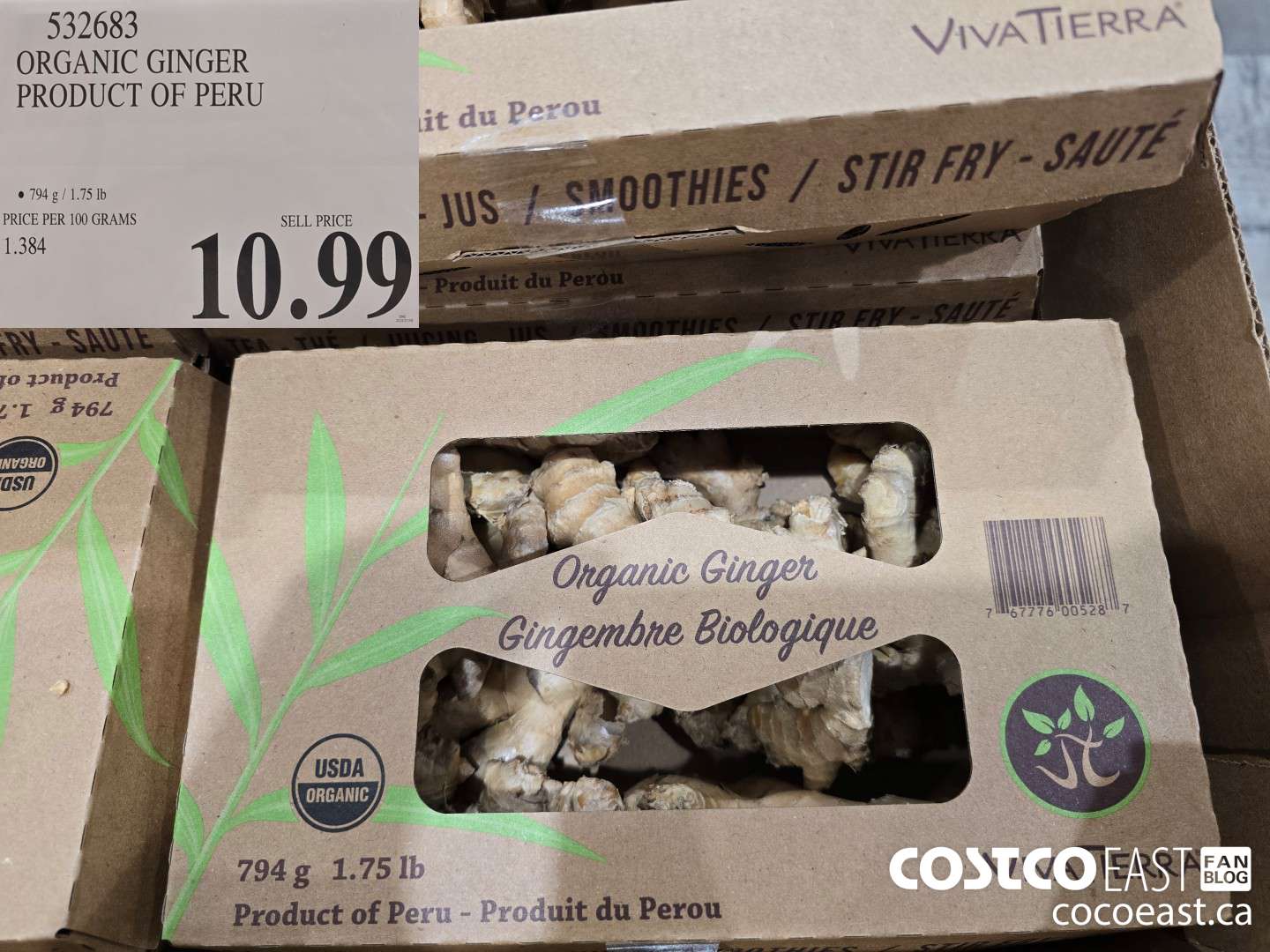 532683 ORGANIC GINGER PRODUCT OF PERU $10.99