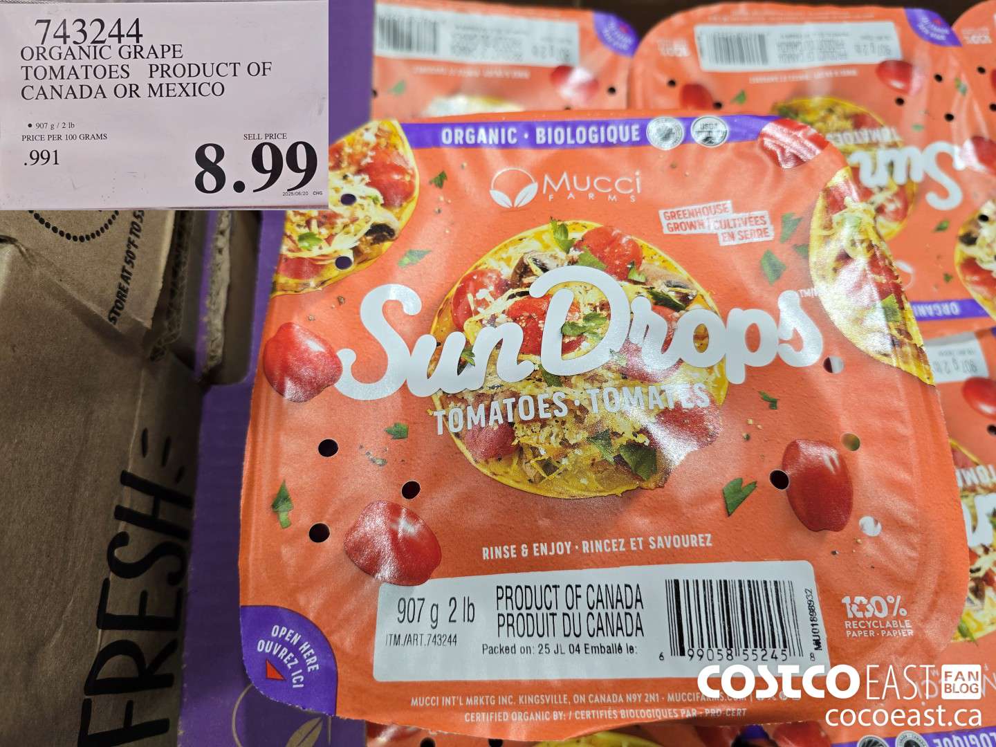 743244 ORGANIC GRAPE TOMATOES PRODUCT OF CANADA OR MEXICO $8.99