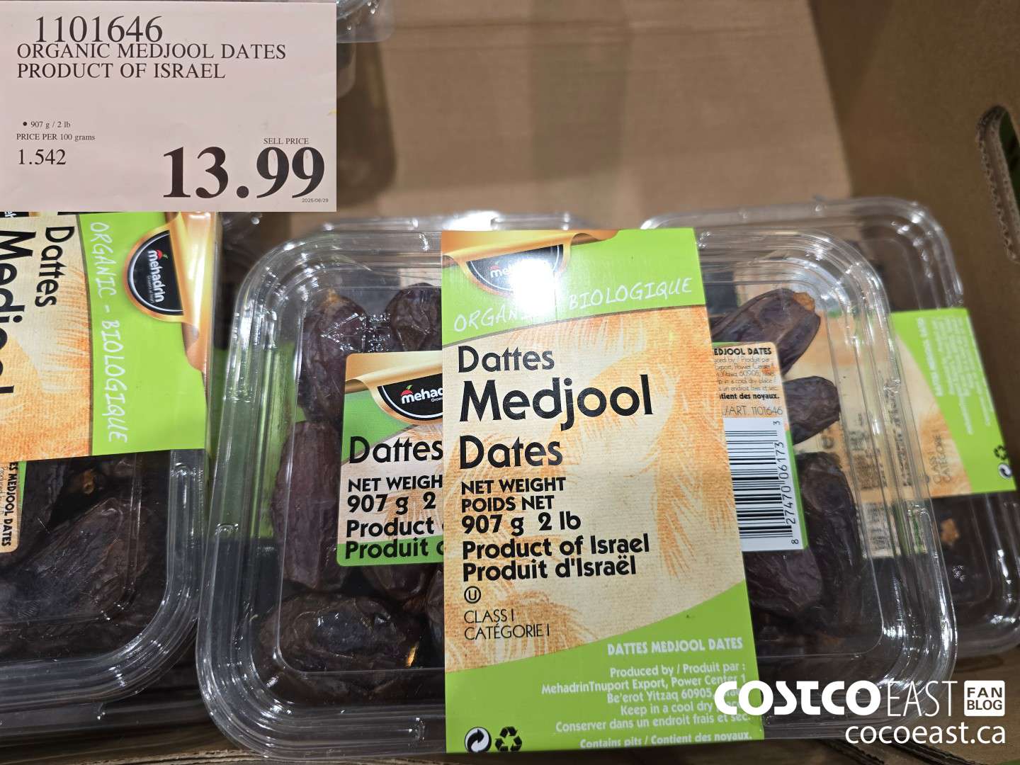 1101646 ORGANIC MEDJOOL DATES PRODUCT OF ISRAEL $13.99