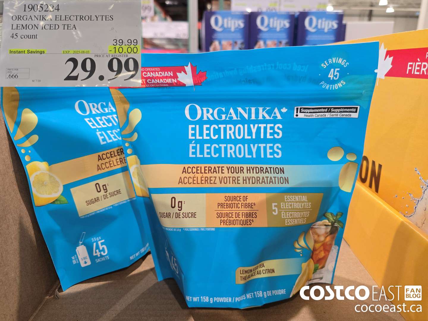 1905224 ORGANIKA ELECTROLYTES LEMON ICED TEA 45 count ($10.00 INSTANT SAVINGS EXPIRES ON 2025-08-03) $29.99