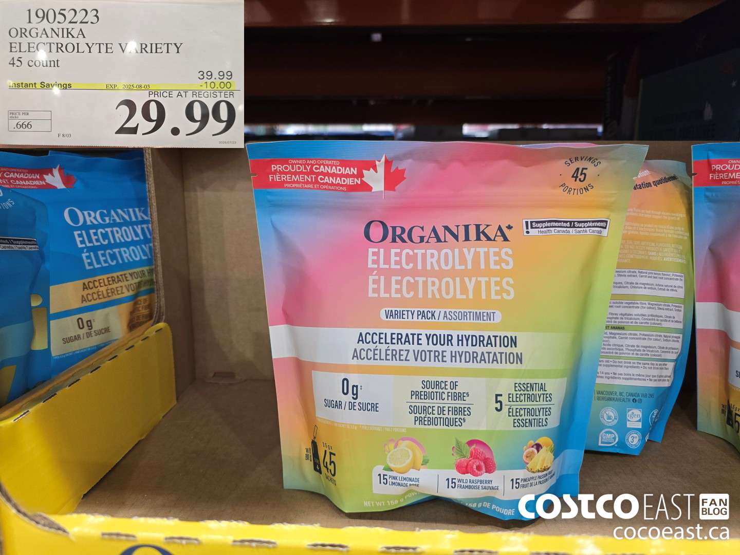 1905223 ORGANIKA ELECTROLYTE VARIETY 45 count ($10.00 INSTANT SAVINGS EXPIRES ON 2025-08-03) $29.99