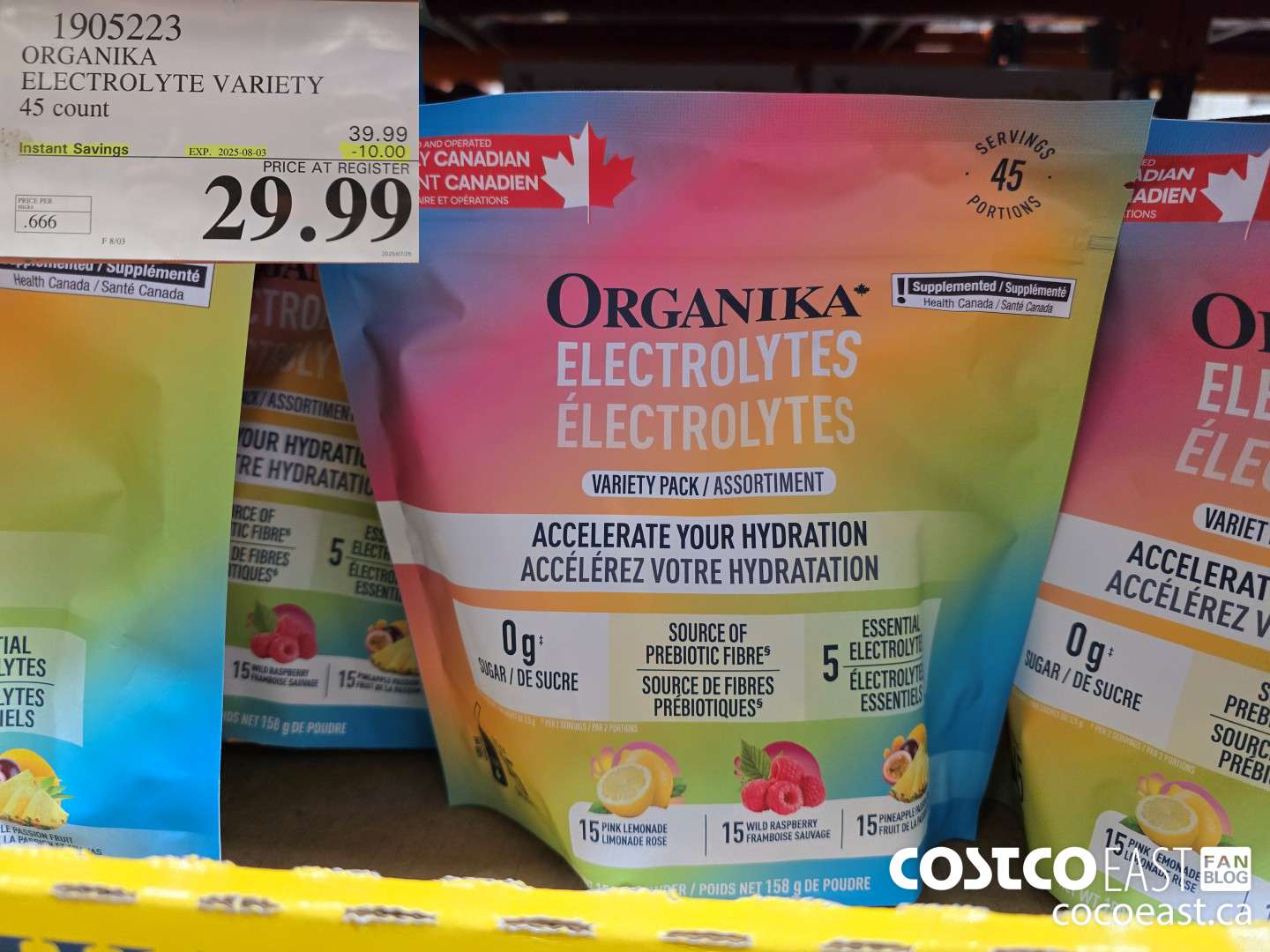 1905223 ORGANIKA ELECTROLYTE VARIETY 45 count ($10.00 INSTANT SAVINGS EXPIRES ON 2025-08-03) $29.99