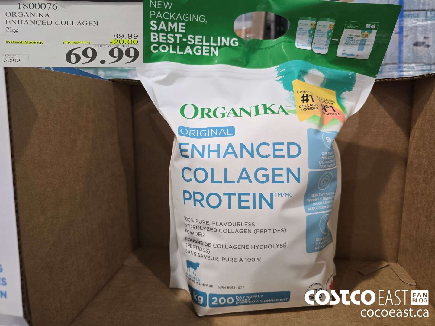 1800076 ORGANIKA ENHANCED COLLAGEN 2kg ($20.00 INSTANT SAVINGS EXPIRES ON 2025-08-03) $69.99