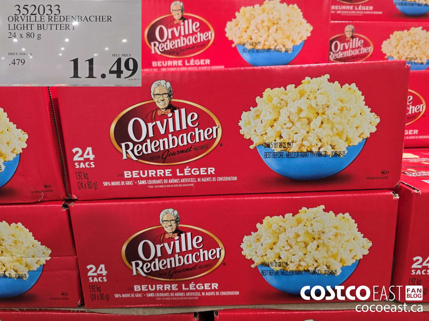 352033 ORVILLE REDENBACHER LIGHT BUTTERY 24 X 80 G $11.49
