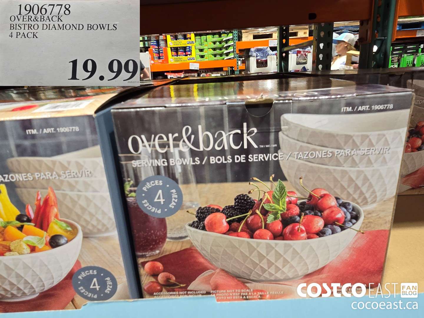 1906778 OVER & BACK BISTRO DIAMOND BOWLS 4 PACK $19.99