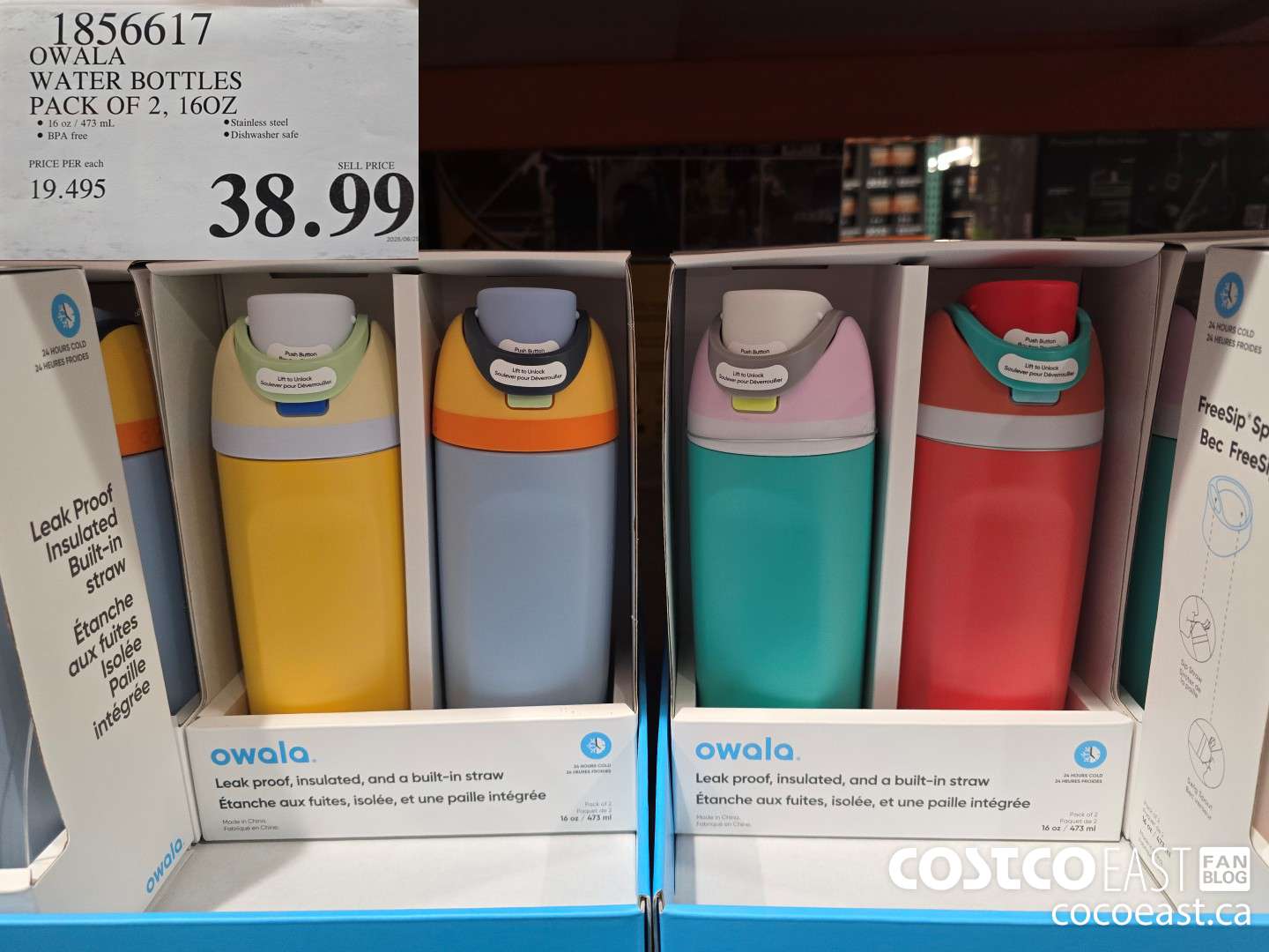 1856617 OWALA WATER BOTTLES PACK OF 2, 16OZ $38.99