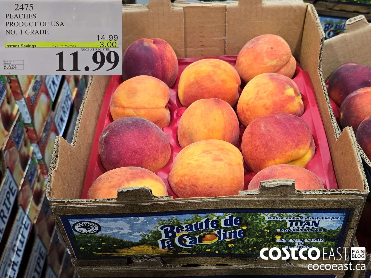 2475 PEACHES PRODUCT OF USA NO. 1 GRADE ($3.00 INSTANT SAVINGS EXPIRES ON 2025-07-25) $11.99