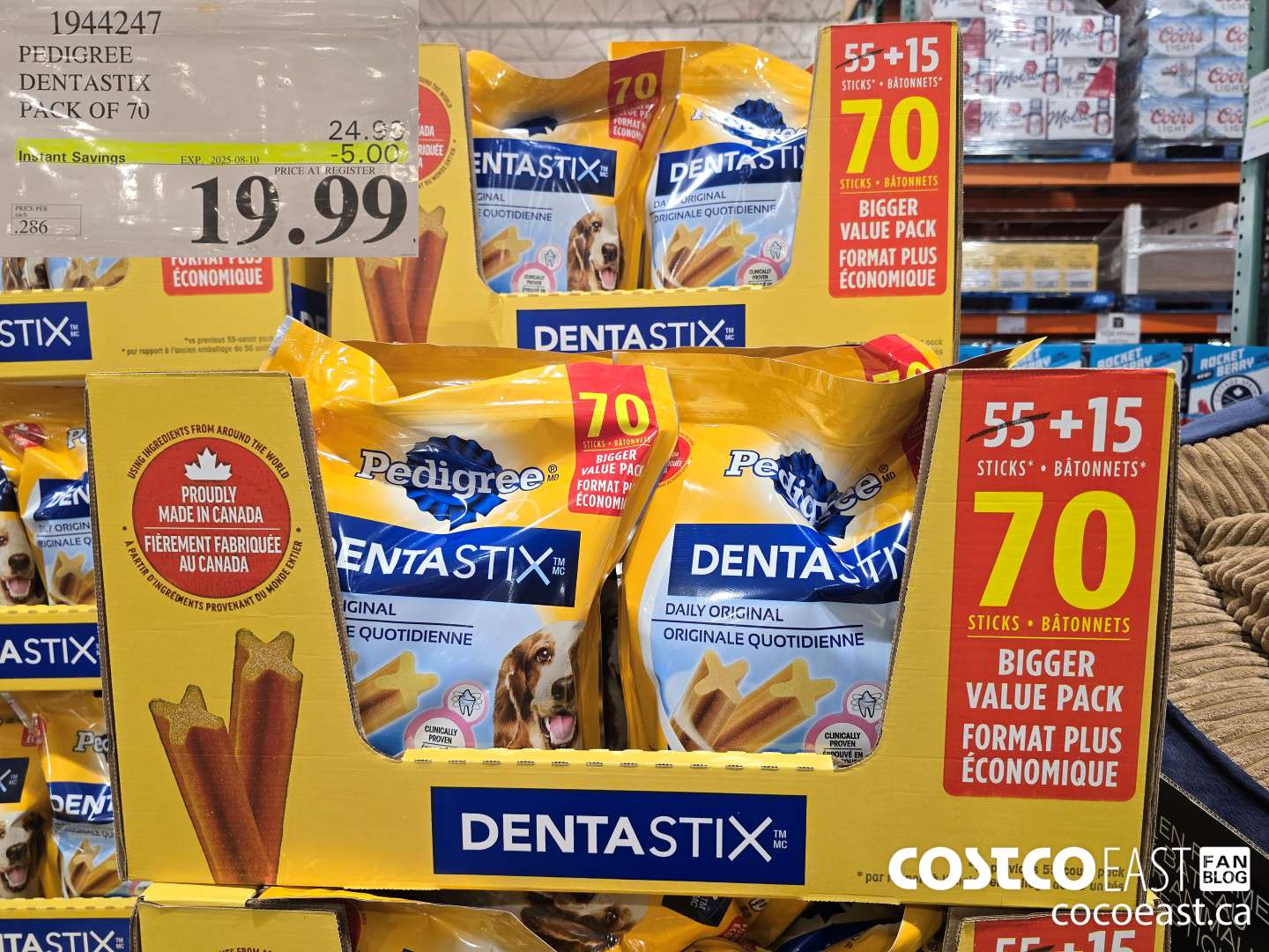1944247 PEDIGREE DENTASTIX PACK OF 70 ($5.00 INSTANT SAVINGS EXPIRES ON 2025-08-10) $19.99