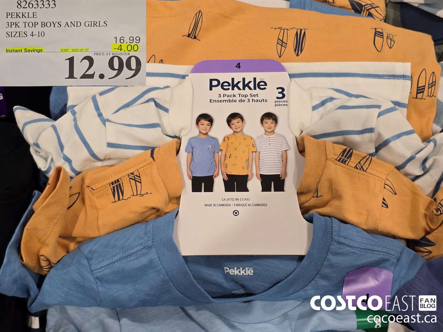 8263333 PEKKLE 3PK TOP BOYS SIZES 4-10 ($4.00 INSTANT SAVINGS EXPIRES ON 2025-07-27) $12.99