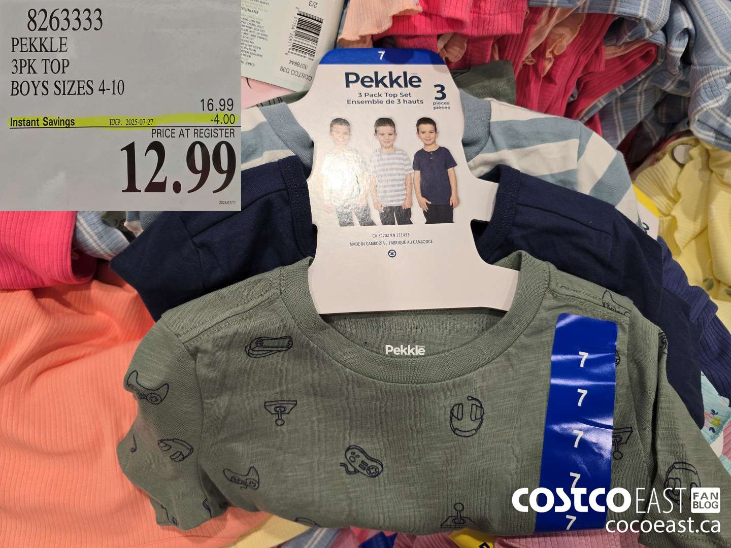 8263333 PEKKLE 3PK TOP BOYS SIZES 4-10 ($4.00 INSTANT SAVINGS EXPIRES ON 2025-07-27) $12.99