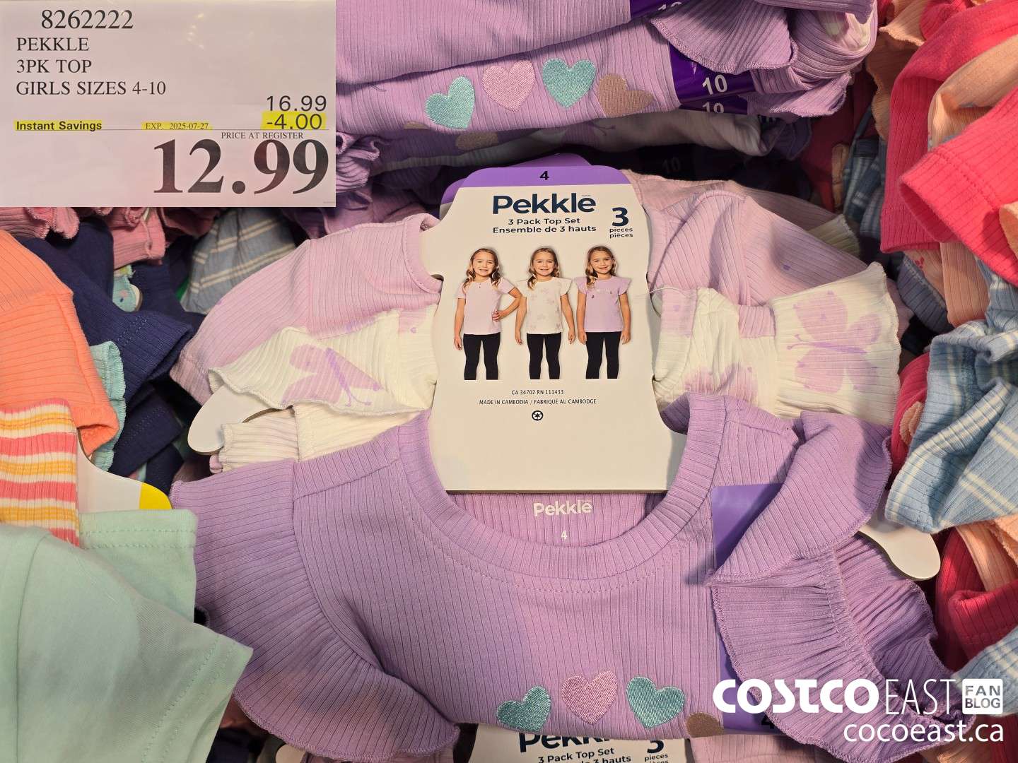 8262222 PEKKLE 3PK TOP GIRLS SIZES 4-10 ($4.00 INSTANT SAVINGS EXPIRES ON 2025-07-27) $12.99