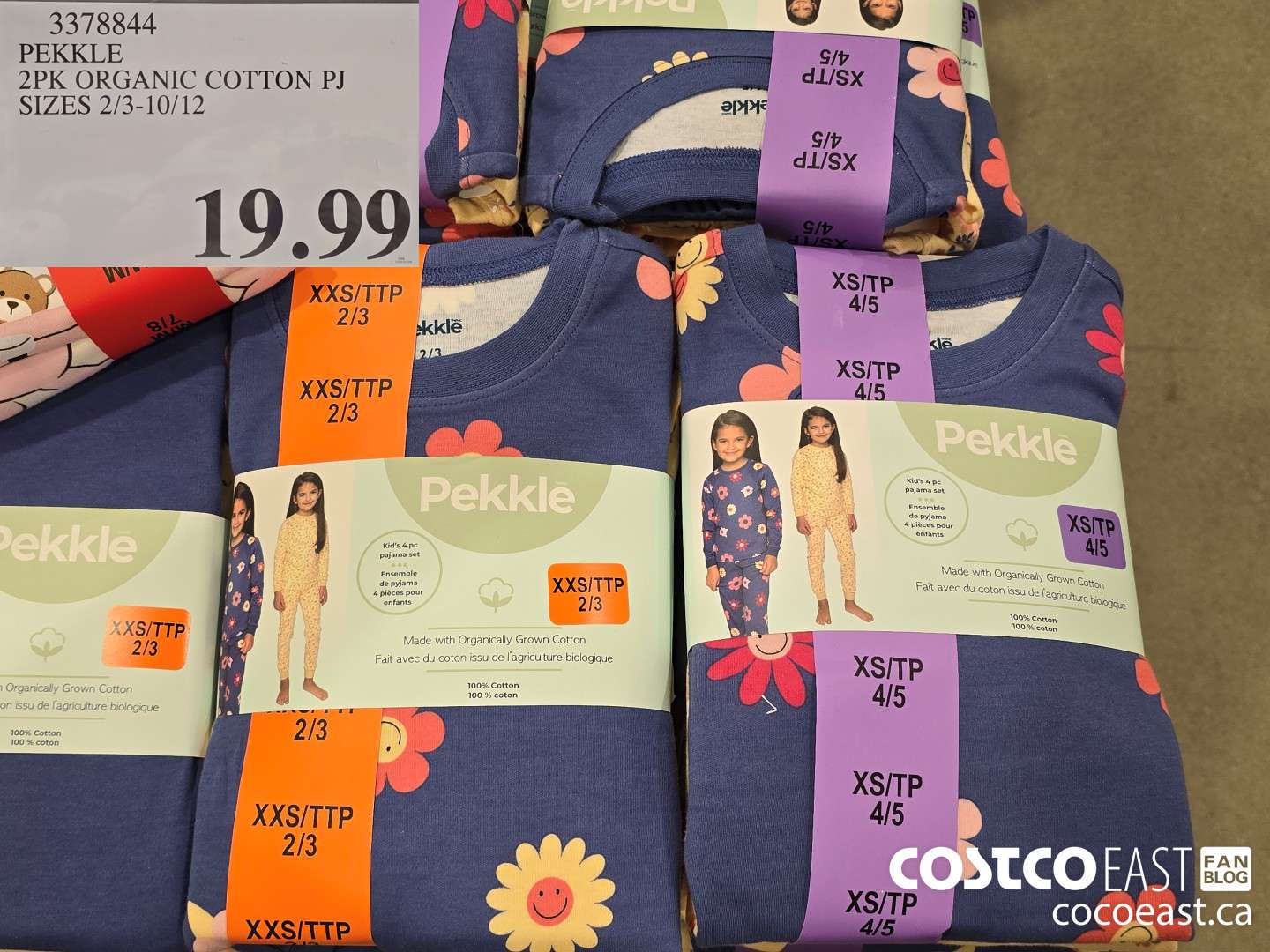 3378844 PEKKLE 4PC ORGANIC COTTON PJ SIZES 2/3-10/12 $19.99