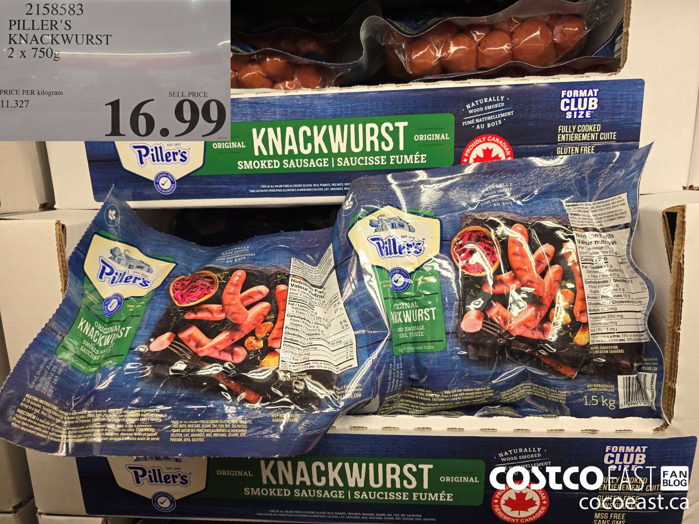 2158583 PILLER'S KNACKWURST 2 x 750g $16.99