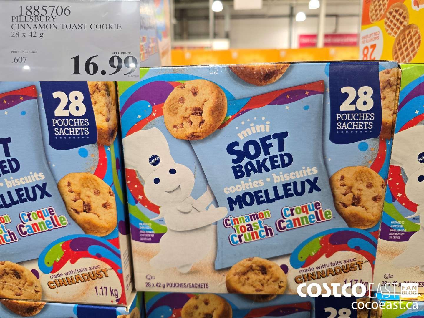 1885706 PILLSRURY CINNAMON TOAST COOKIE 28x42 g $16.99