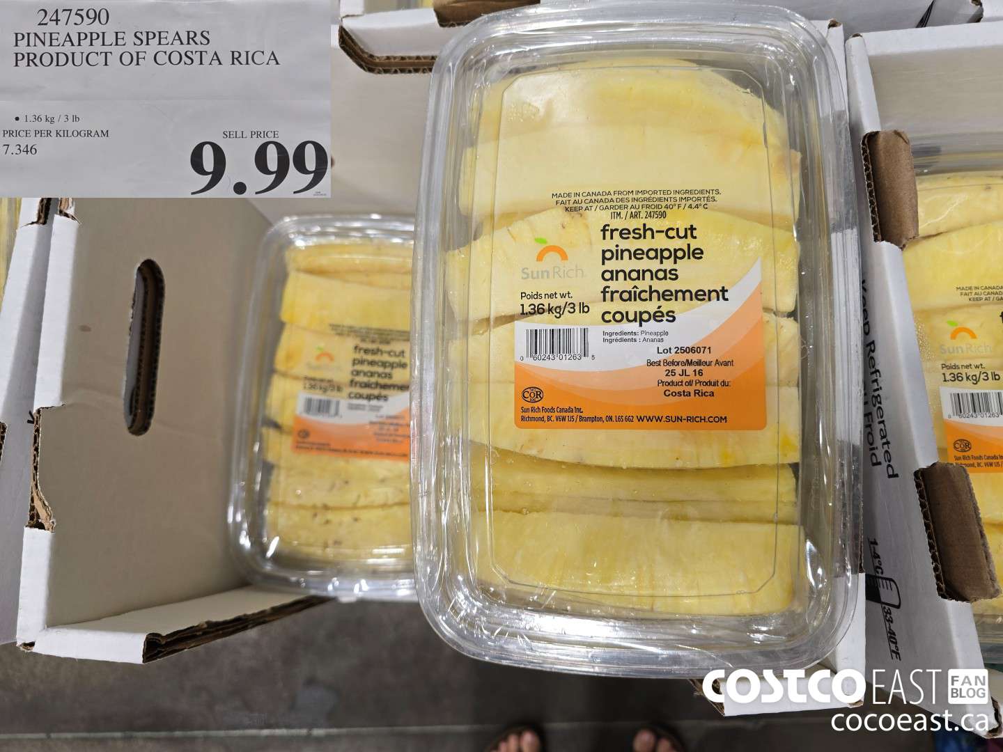 247590 PINEAPPLE SPEARS PRODUCT OF COSTA RICA $9.99