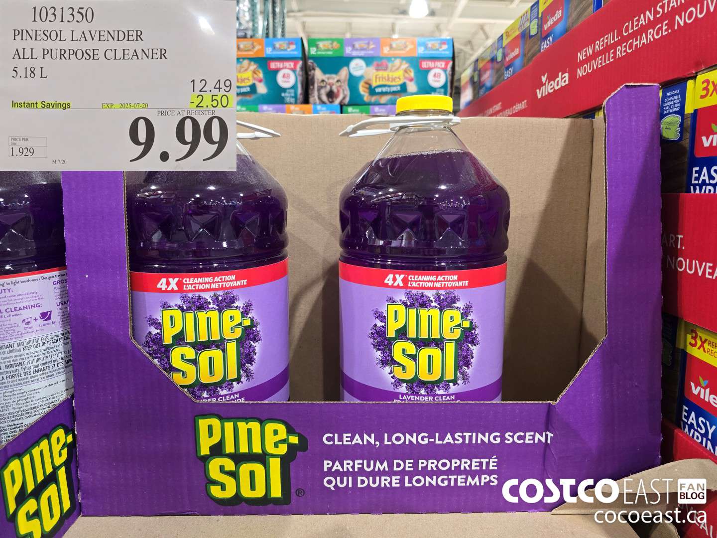 1031350 PINESOL LAVENDER ALL PURPOSE CLEANER 5.18 L ($2.50 INSTANT SAVINGS EXPIRES ON 2025-07-20) $9.99