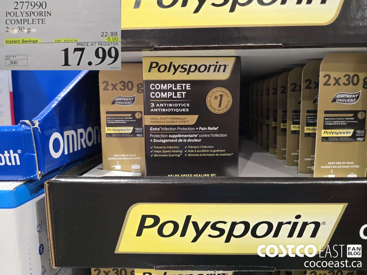 277990 POLYSPORIN COMPLETE 2 X 30 G ($5.00 INSTANT SAVINGS EXPIRES ON 2025-07-06) $17.99