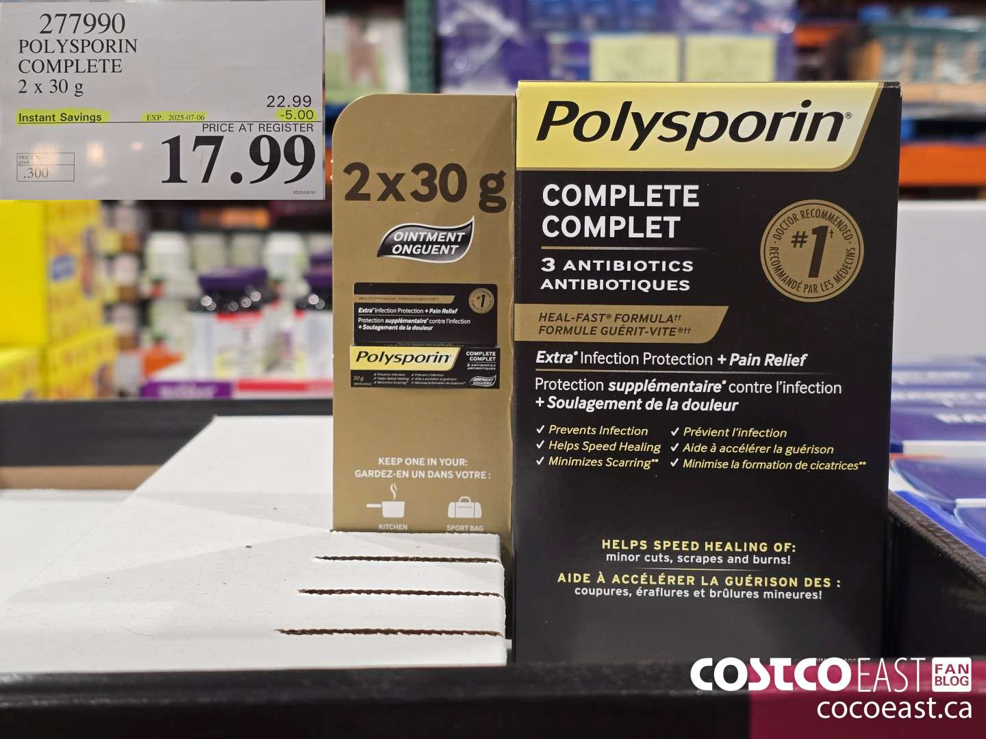 277990 POLYSPORIN COMPLETE 2 X 30 G ($5.00 INSTANT SAVINGS EXPIRES ON 2025-07-06) $17.99