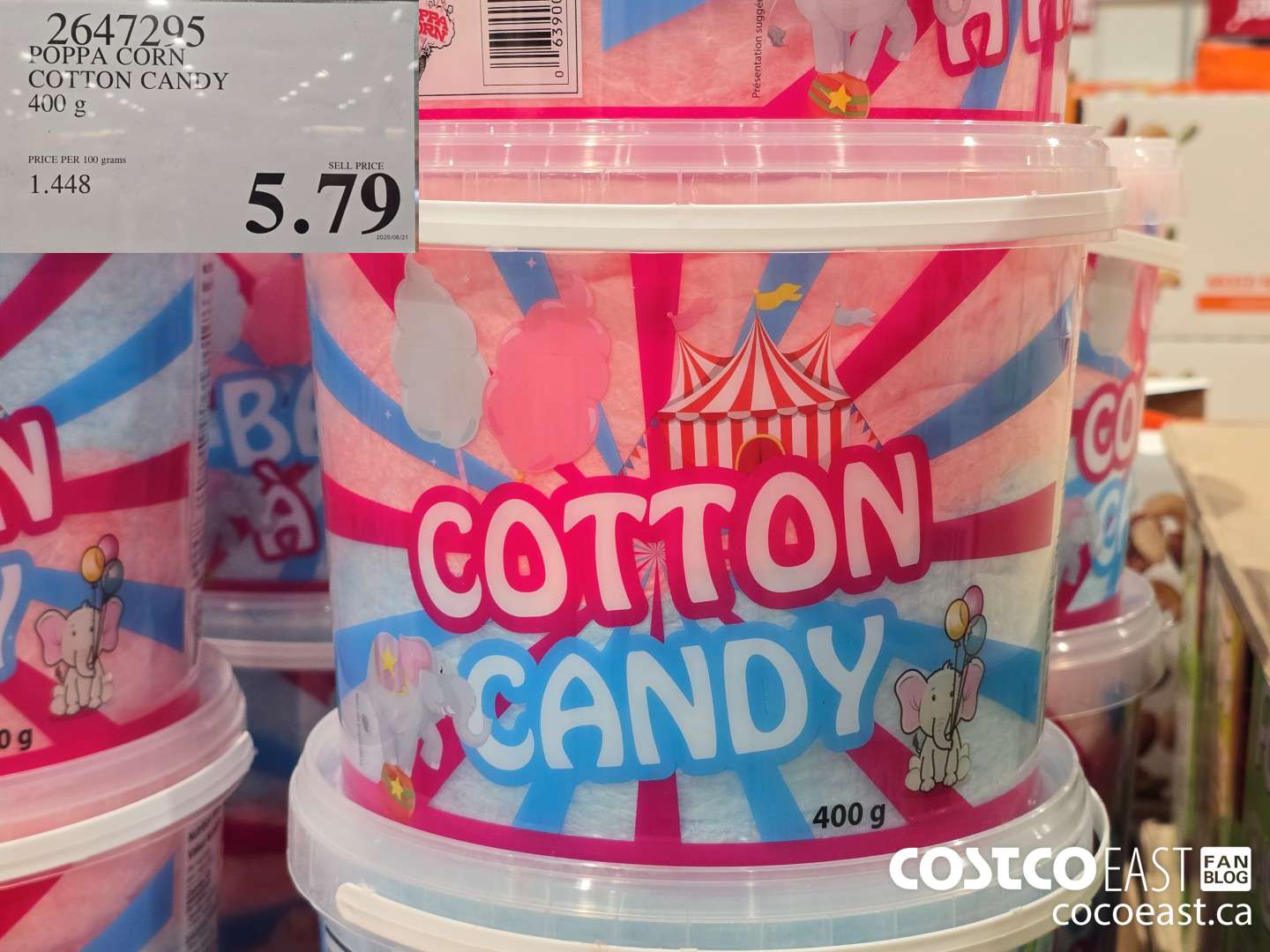 2647295 POPPA CORN COTTON CANDY 400 G $5.79
