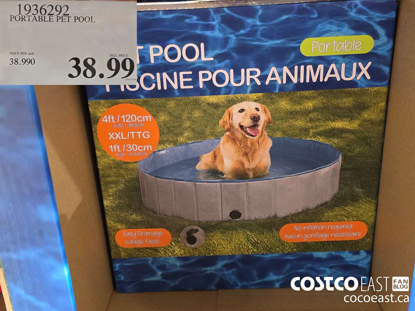 1936292 PORTABLE PET POOL $38.99