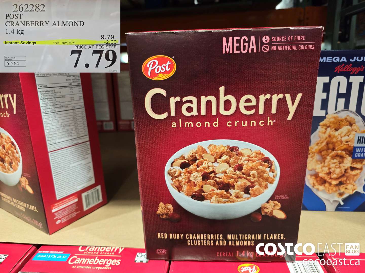 262282 POST CRANBERRY ALMOND 1.4 KG ($2.00 INSTANT SAVINGS EXPIRES ON 2025-07-20) $7.79