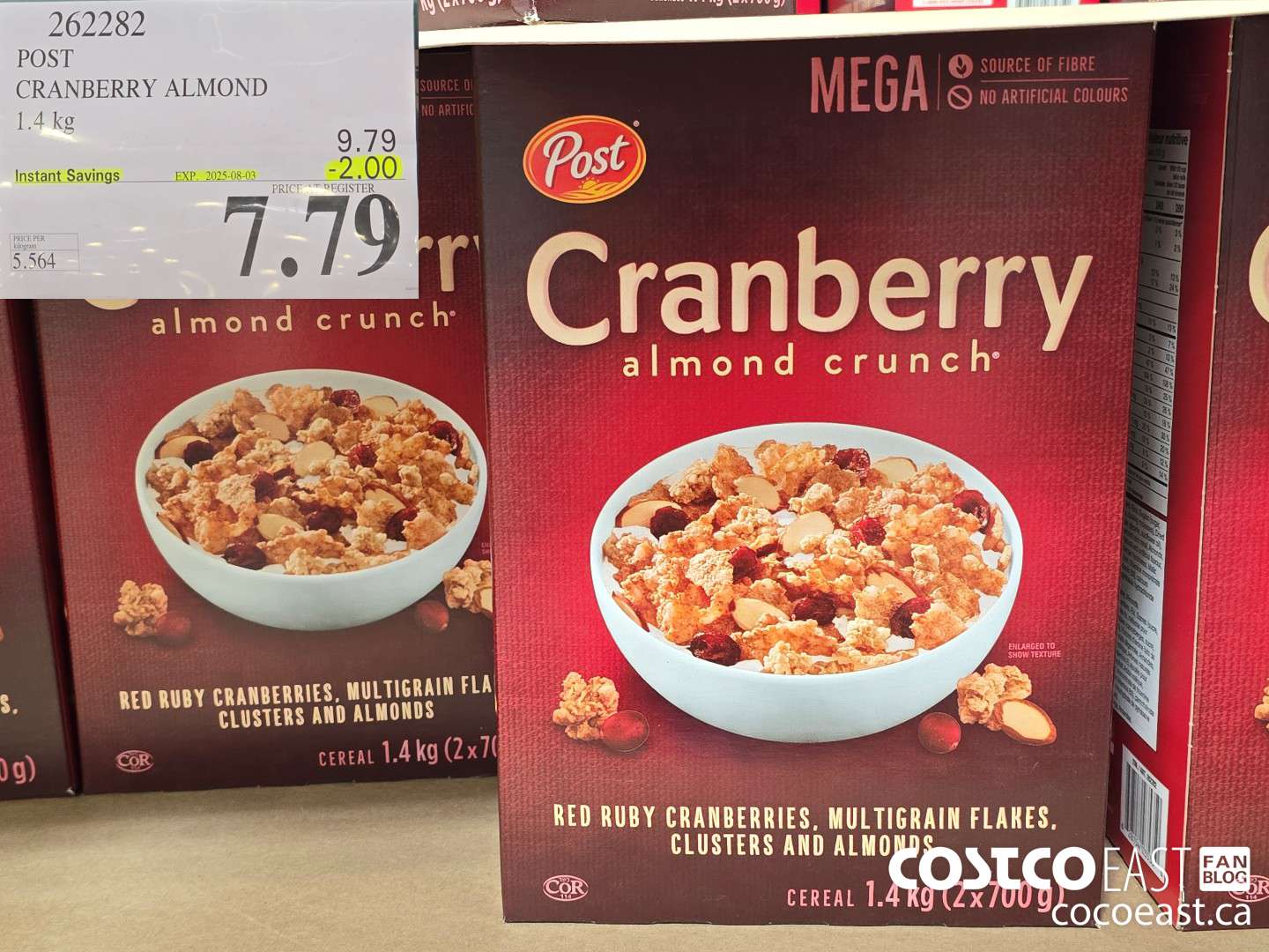 262282 POST CRANBERRY ALMOND 1.4 KG ($2.00 INSTANT SAVINGS EXPIRES ON 2025-08-03) $7.79